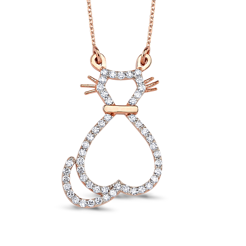 0.28 kt. Diamant-Katzen-Halskette