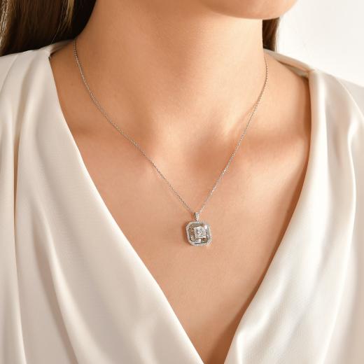 0.50 ct. Diamond Baguette Necklace