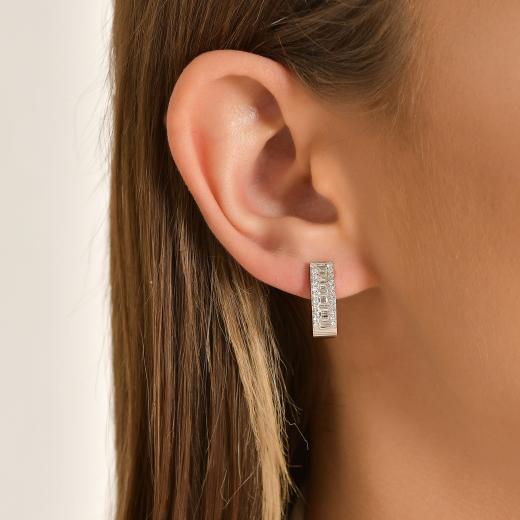 1.17 kt. Diamant-Baguette-Ohrringe