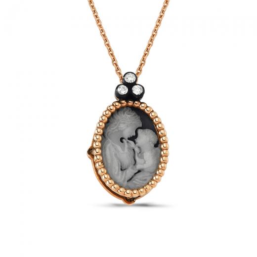 0.05 kt. Diamant Mutter - Kind Halskette