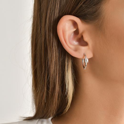 0.28 kt. Diamant-Baguette-Ohrringe