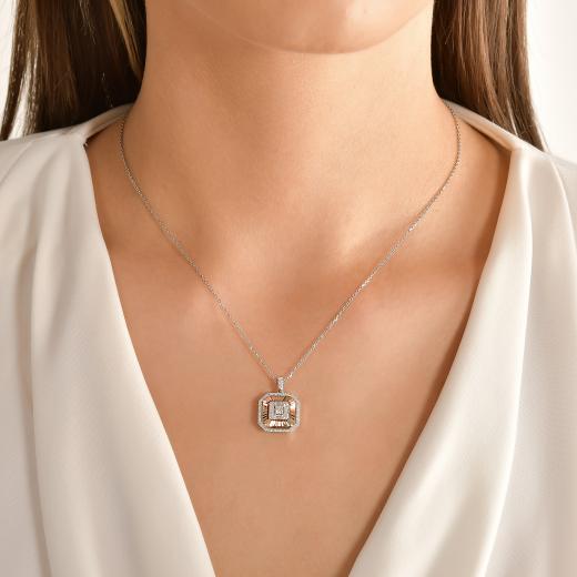 0.50 kt. Diamant-Baguette-Halskette