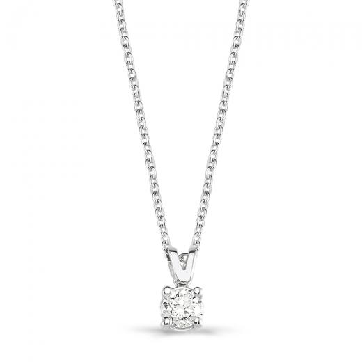 0.20 kt. Diamant Solitär Halskette