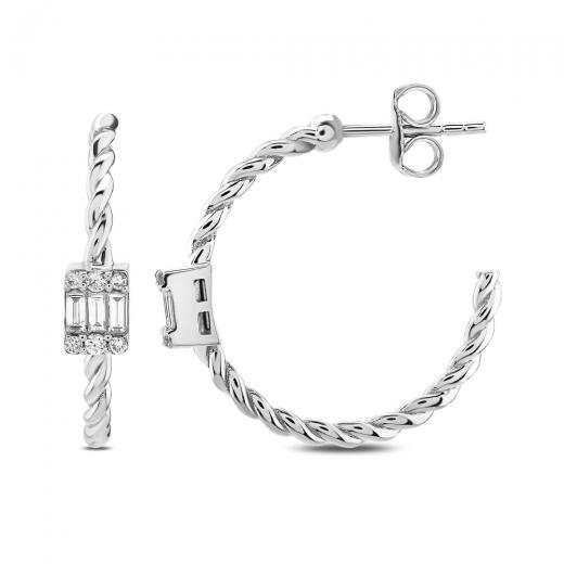 0.25 kt. Diamant-Baguette-Ohrringe