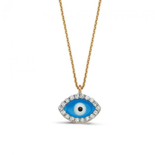 0.09 kt. Diamant-Böse-Augen-Halskette