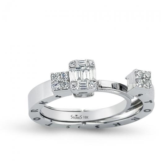 Storks Diamond Baguette Ring