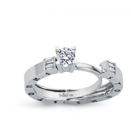 Storks Diamond Baguette Ring
