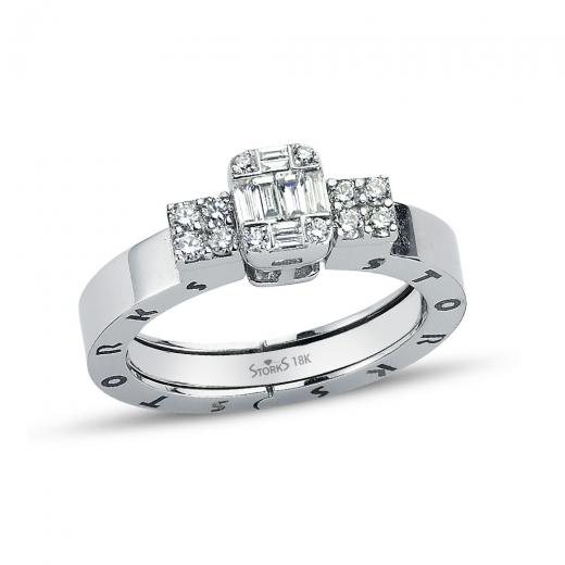 Storks Diamant Baguette Ring
