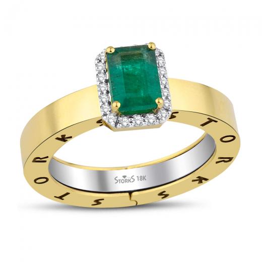 Storks Diamant-Smaragd-Ring