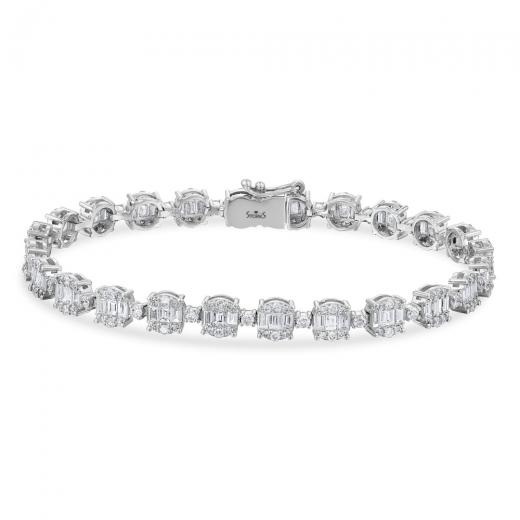 4.38 kt. Diamant-Baguette-Armband