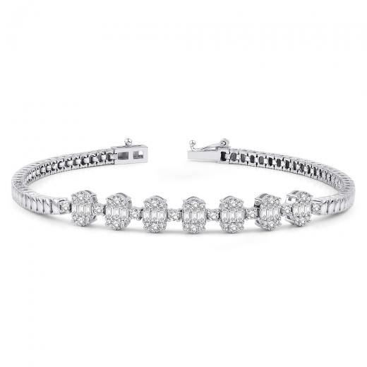 1.05 kt. Diamant-Baguette-Armband