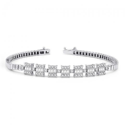 1.52 kt. Diamant-Baguette-Armband