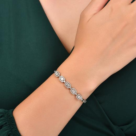 0.94 kt. Diamant-Baguette-Armband
