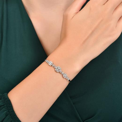 0.84 kt. Diamant-Baguette-Armband