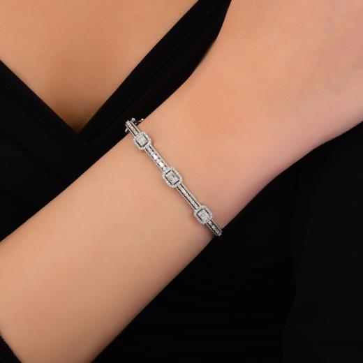0.84 kt. Diamant-Baguette-Armband
