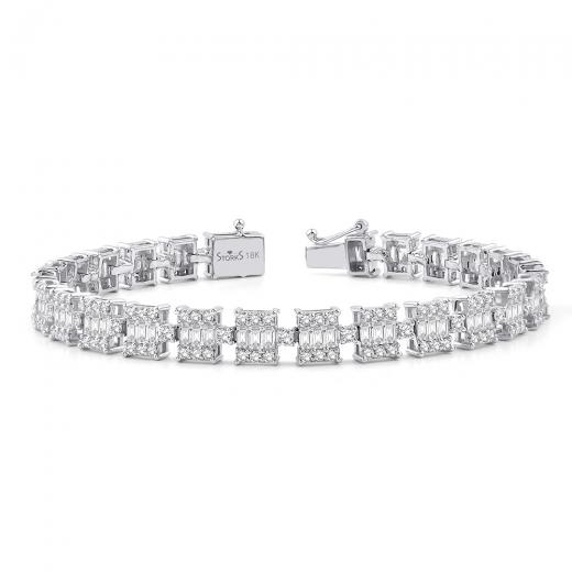 5.09 kt. Diamant-Baguette-Armband