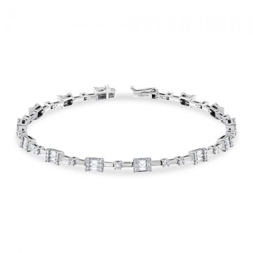 1.89 kt. Diamant-Baguette-Armband