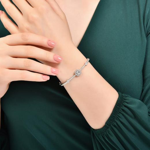 1.10 kt. Diamant-Baguette-Armband
