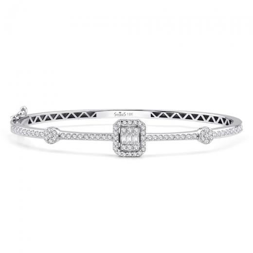 1.10 kt. Diamant-Baguette-Armband