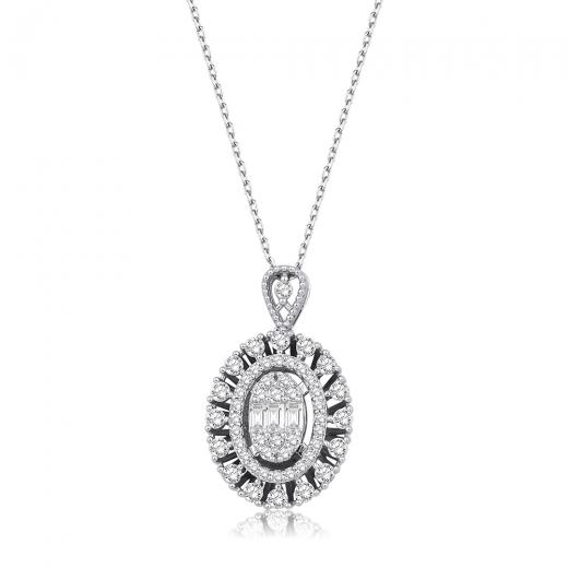 0.93 ct.Diamond Baguette Necklace