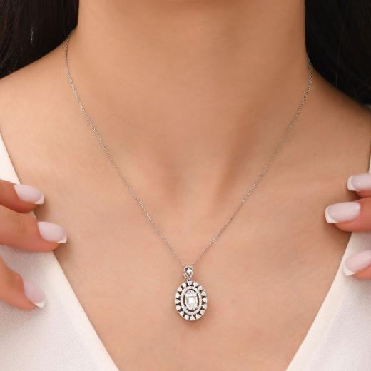 0.93 ct. Diamond Baguette Necklace