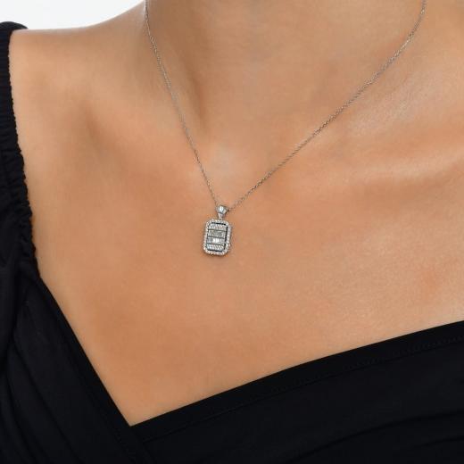0.70 ct. Diamond Baguette Necklace
