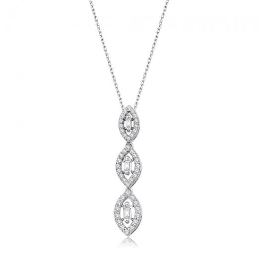 0.42 ct.Diamond Baguette Necklace