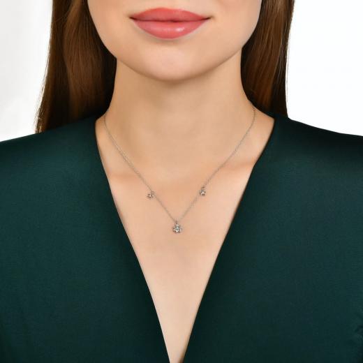 0.12 kt. Diamant-Baguette-Halskette