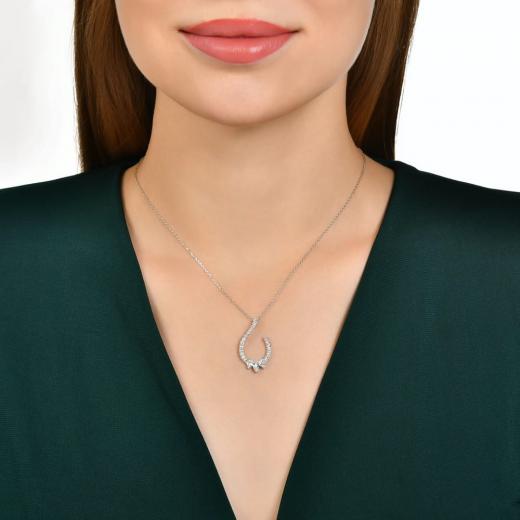 0.54 kt. Diamant-Baguette-Halskette