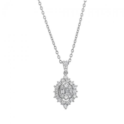0.45 ct. Diamond Baguette Necklace
