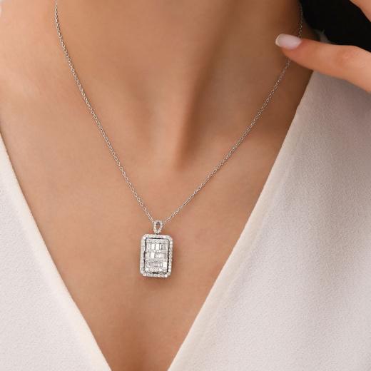 1.53 ct. Diamond Baguette Necklace