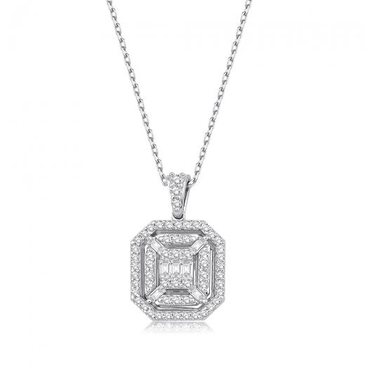 0.59 ct.Diamond Baguette Necklace