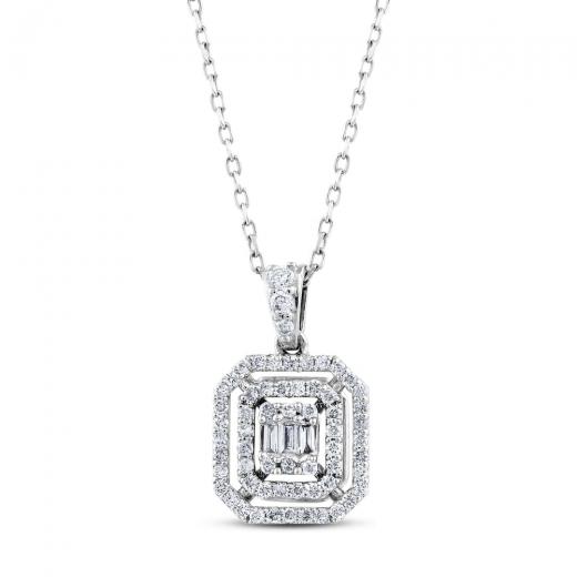 0.25 kt. Diamant-Baguette-Halskette