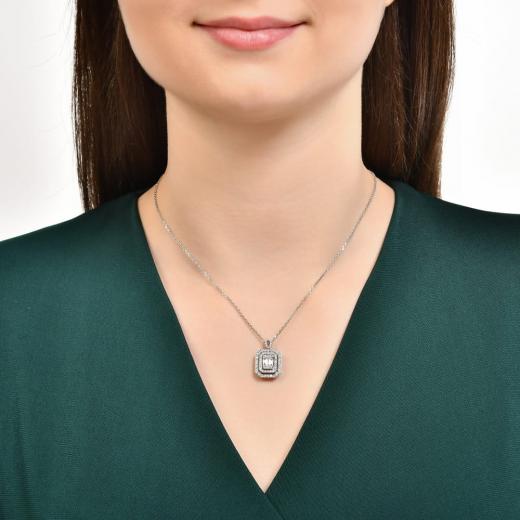 0.97 ct. Diamond Baguette Necklace