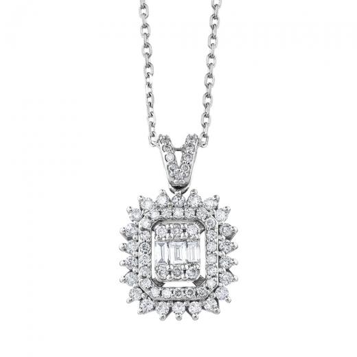 0.44 ct. Diamond Baguette Necklace