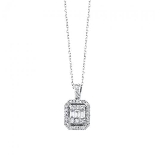 0.29 ct. Diamond Baguette Necklace