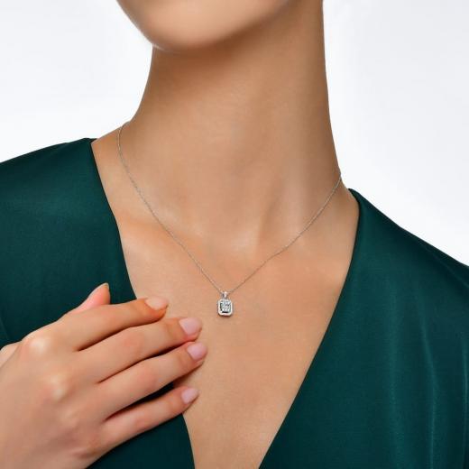 0.29 kt. Diamant-Baguette-Halskette