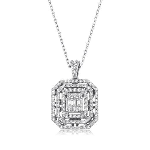 0.55 ct. Diamond Baguette Necklace