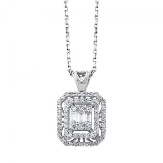 0.36 ct. Diamond Baguette Necklace