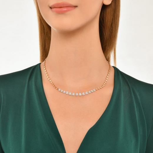 1.13 kt. Diamant-Baguette-Halskette