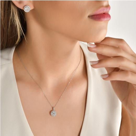 0.49 kt. Diamant-Baguette-Halskette