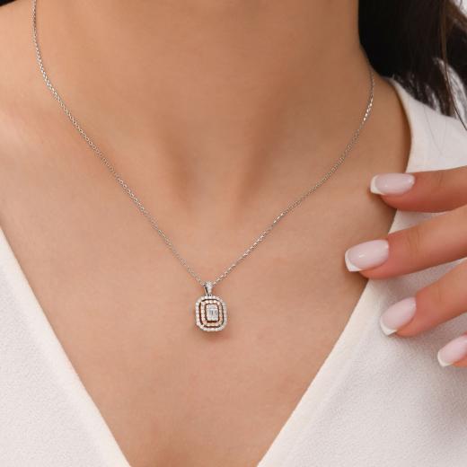 0.42 ct. Diamond Baguette Necklace