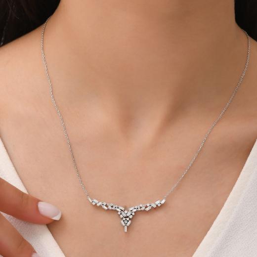 0.77 ct. Diamond Baguette Necklace