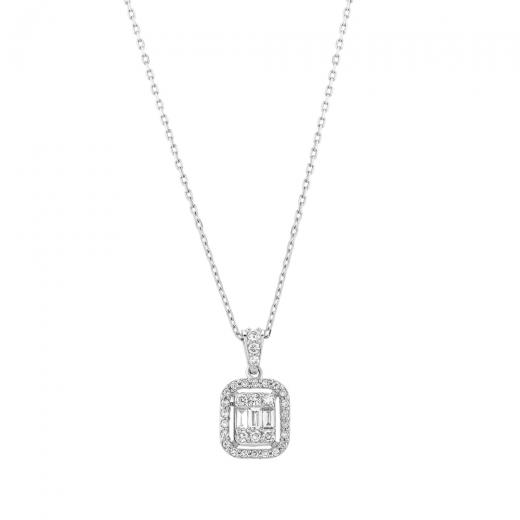 0.25 ct. Diamond Baguette Necklace