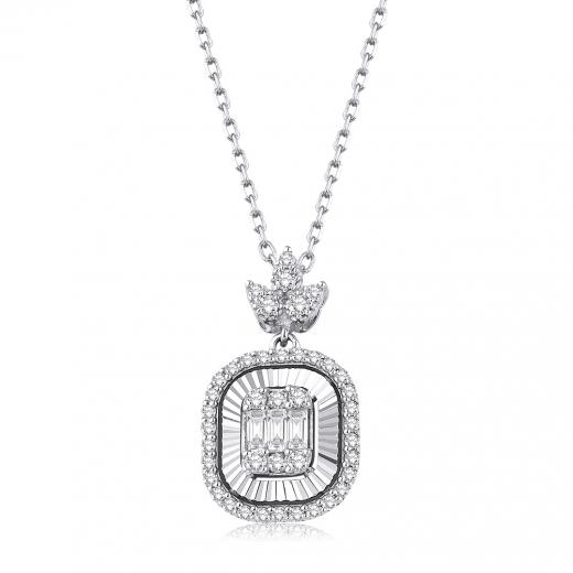 0.43 ct. Diamond Baguette Necklace