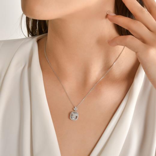 0.43 ct. Diamond Baguette Necklace