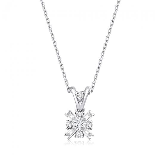 0.19 ct. Diamond Baguette Necklace