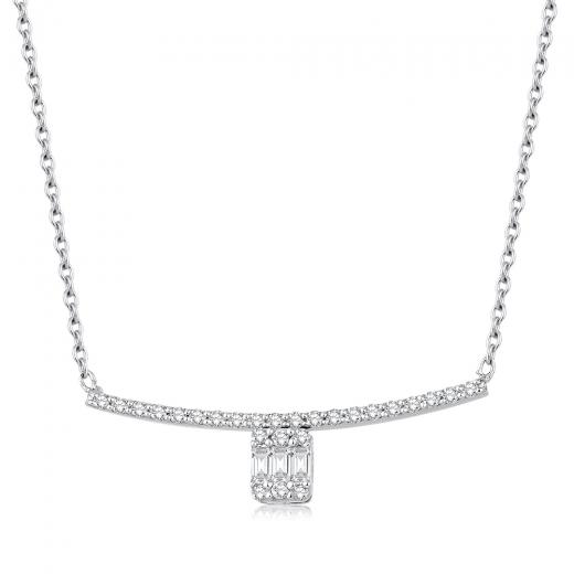 0.13 kt. Diamant-Baguette-Halskette