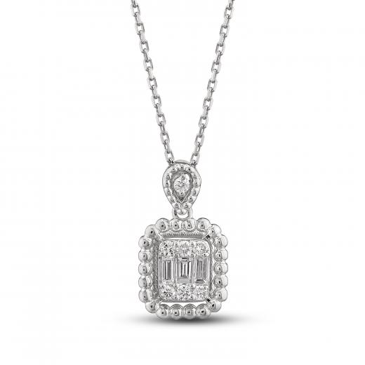 0.18 ct. Diamond Baguette Necklace