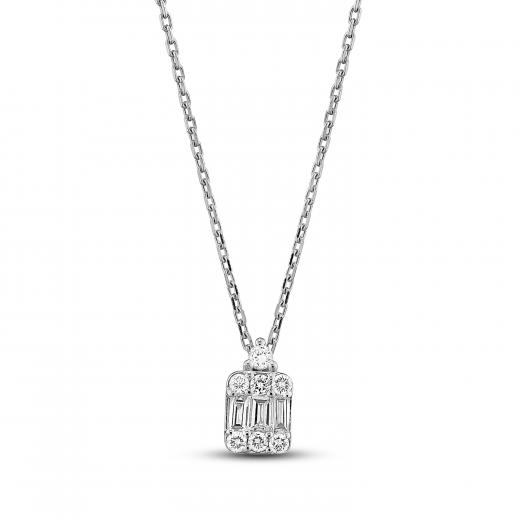 0.16 ct. Diamond Baguette Necklace